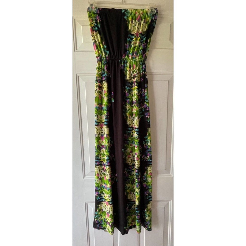 Degrees Women's Multicolor Floral High Waist Strapless Maxi Dress Size XS